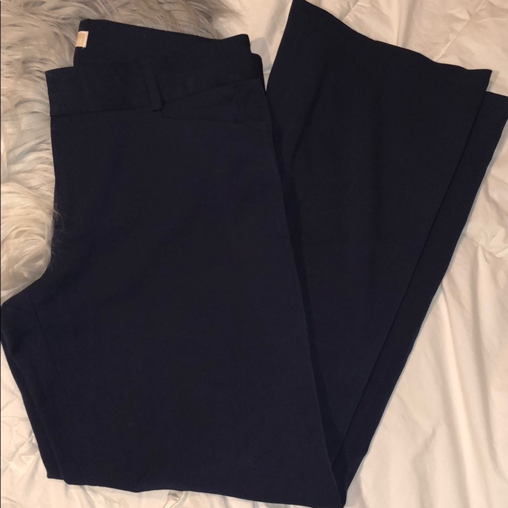 Navy wide leg dress pants
